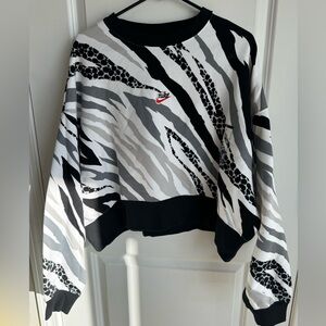 Nike Black and White Zebra Print Sweatshirt
